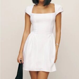 Reformation Oaklyn Linen Dress White